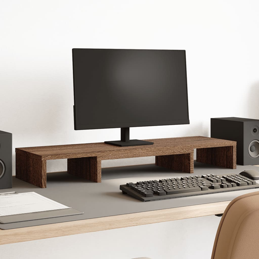 Vidaxx support de moniteur réglable 80x24x10,5 cm bois chêne brun