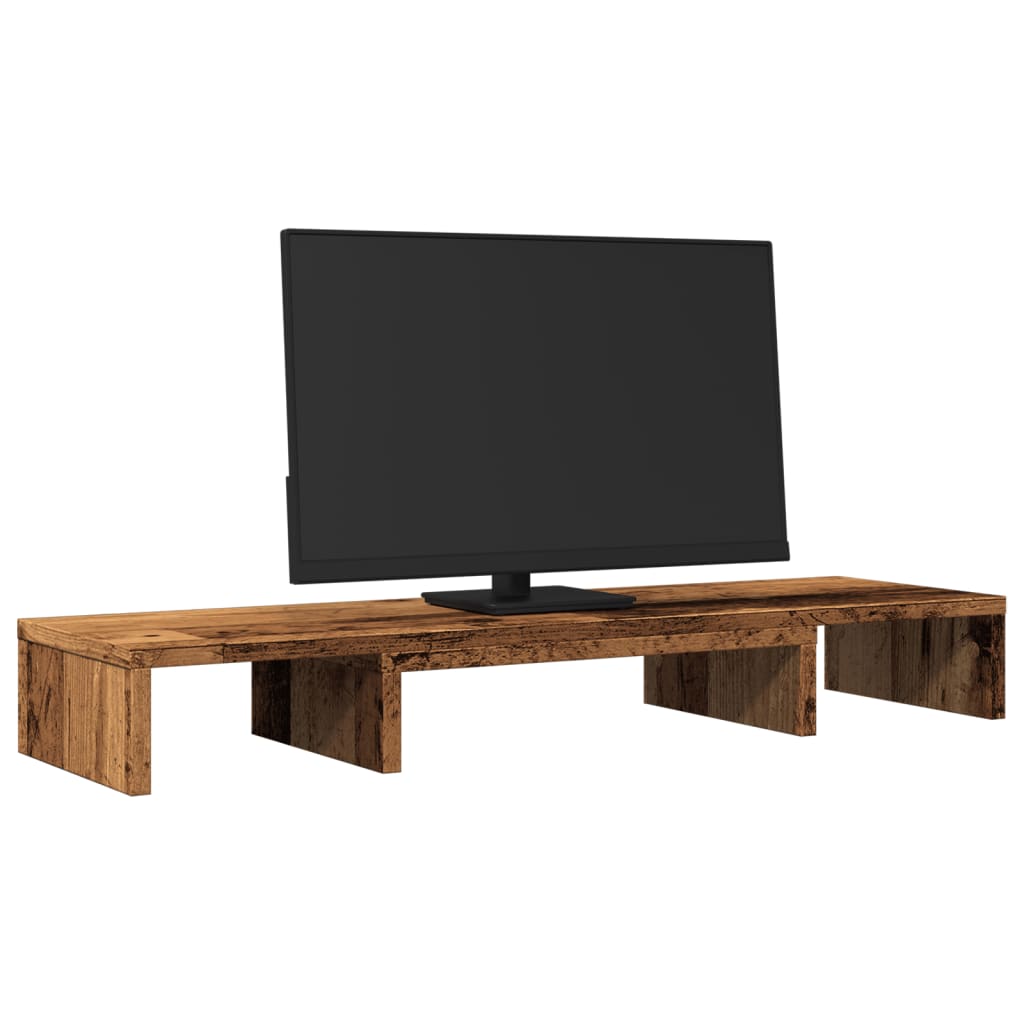 VidaXL Support pour moniteur réglable 80x24x10,5 cm bois, couleur bois ancien