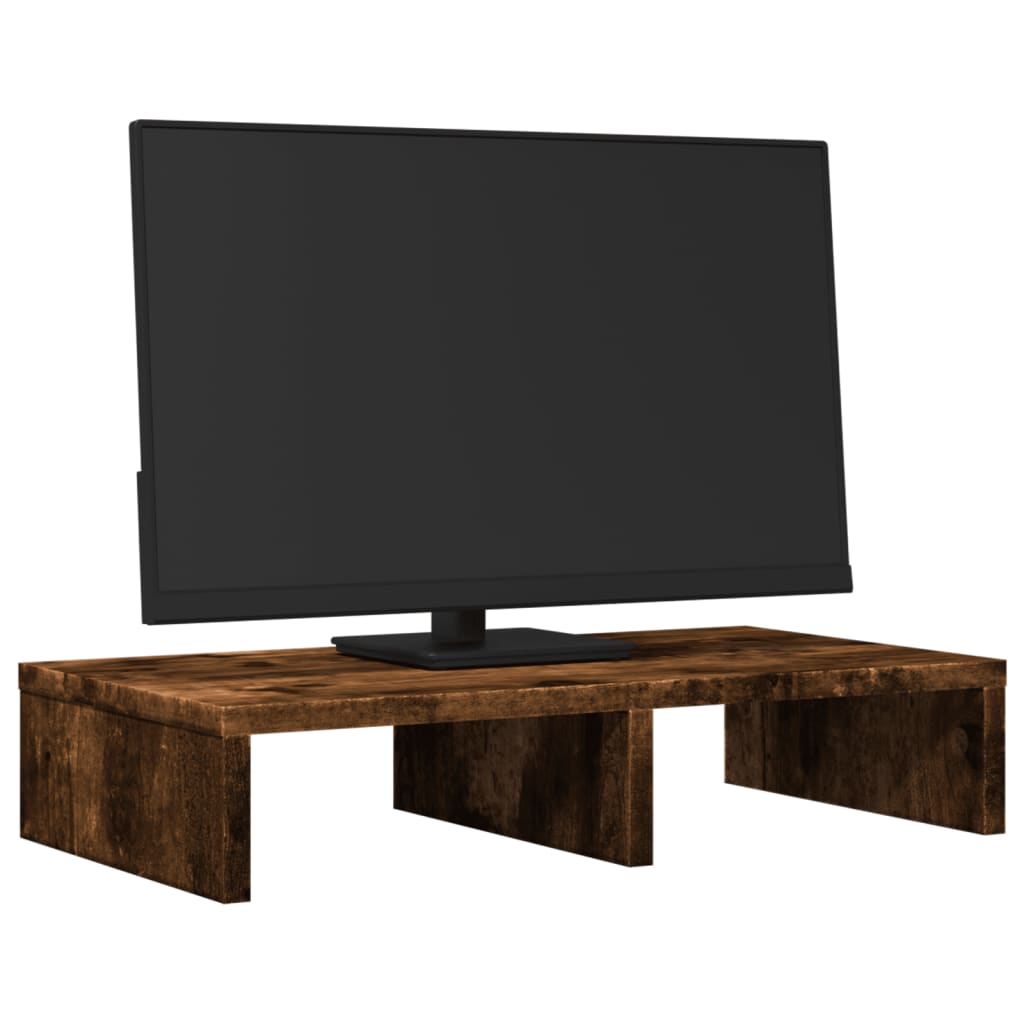 Vidaxxl support pour moniteur 50x27x10 cm bois traité, chêne fumé