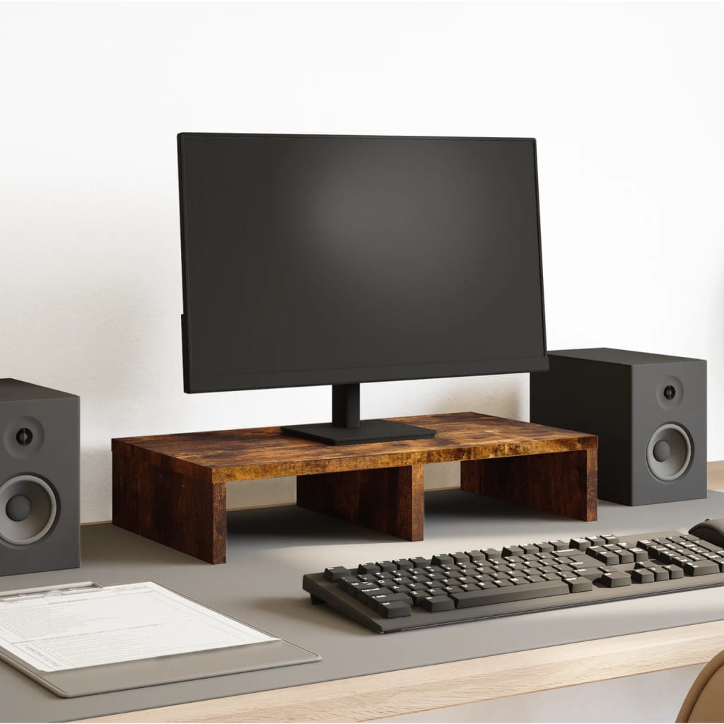 Vidaxxl support pour moniteur 50x27x10 cm bois traité, chêne fumé