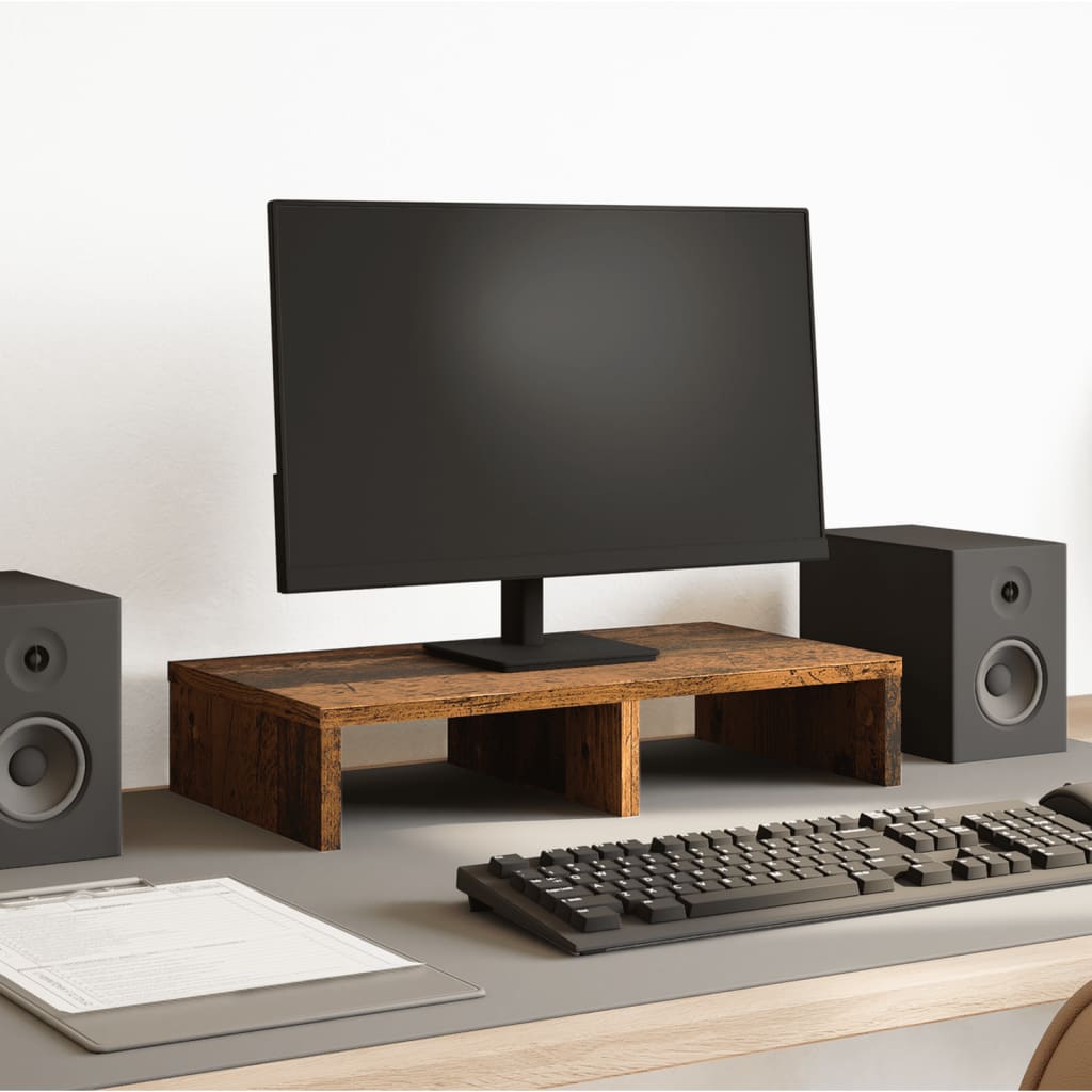 Vidaxxl support pour moniteur 50x27x10 cm bois traité, couleur bois ancien