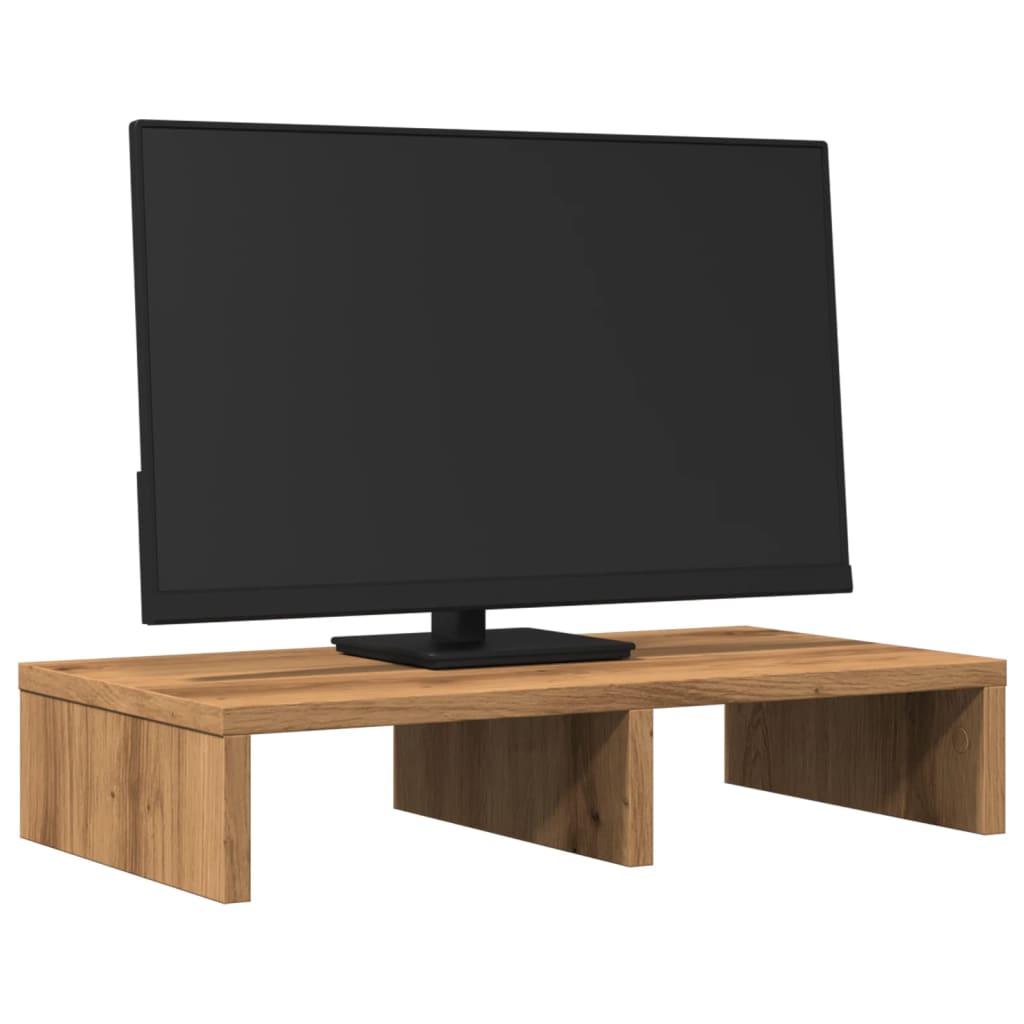 Support pour écran Vidaxx 50x27x10 cm en bois ouvré, coloris chêne artisanal