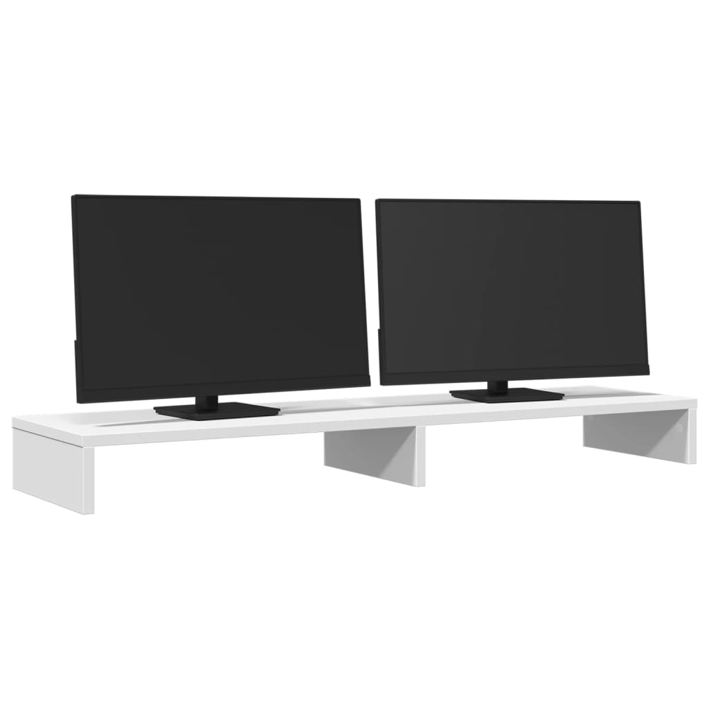 VidaXL support pour moniteur 100x27x10 cm bois d'ingénierie blanc