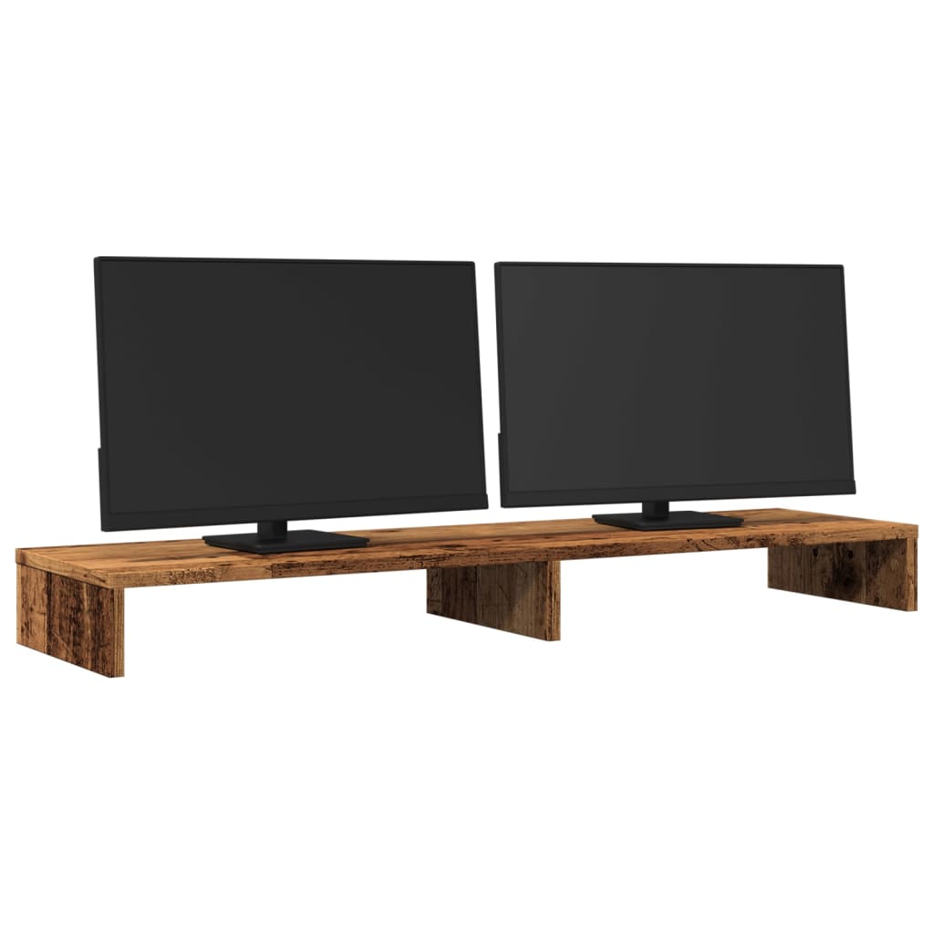Vidaxxl support pour moniteur 100x27x10 cm bois traité, couleur bois ancien