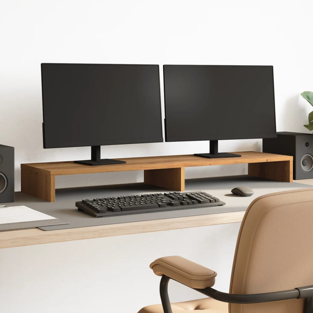 VidaXL Support pour moniteur 100x27x10 cm bois travaillé, chêne artisanal