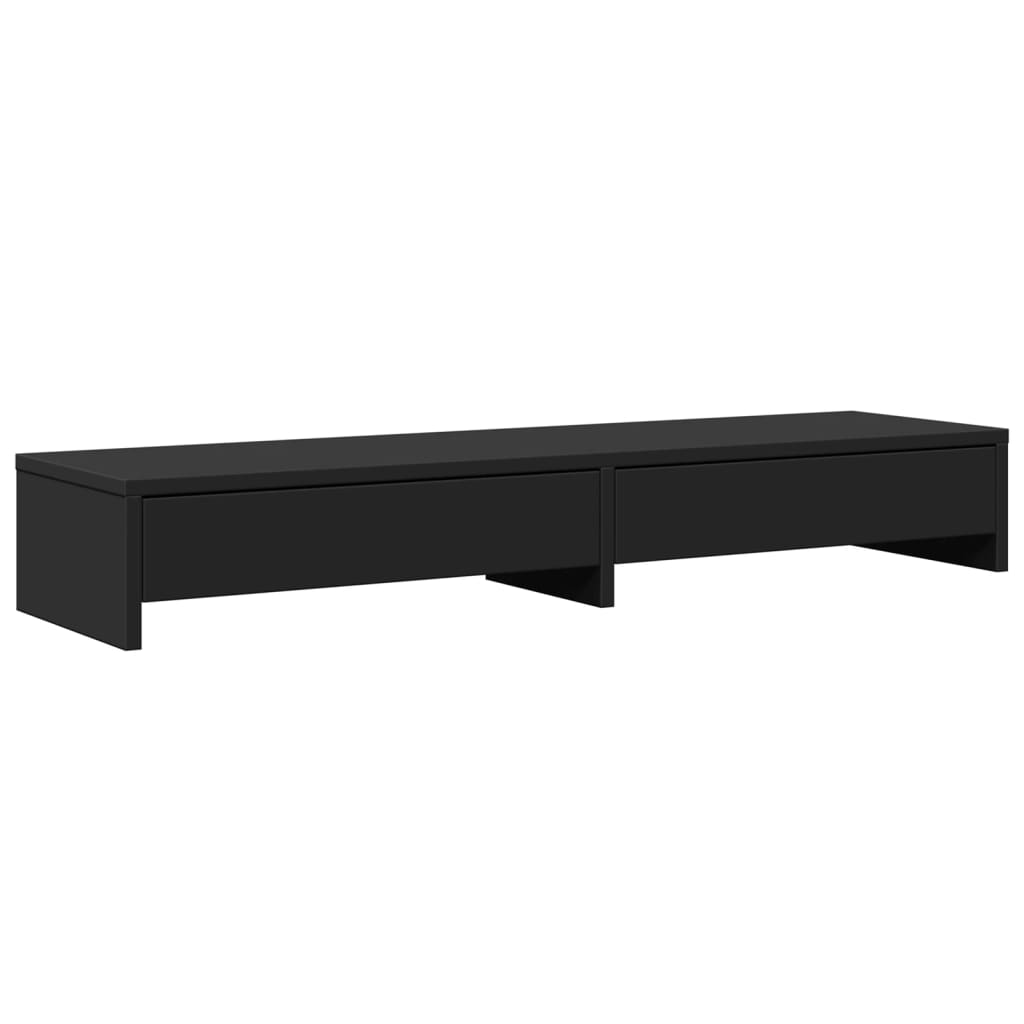 VidaXL Support pour moniteur avec tiroirs 100x27x15 cm bois fini noir