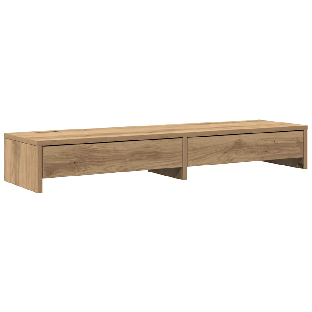 VidaXL Support pour moniteur avec tiroirs 100x27x15 cm bois chêne artisanal