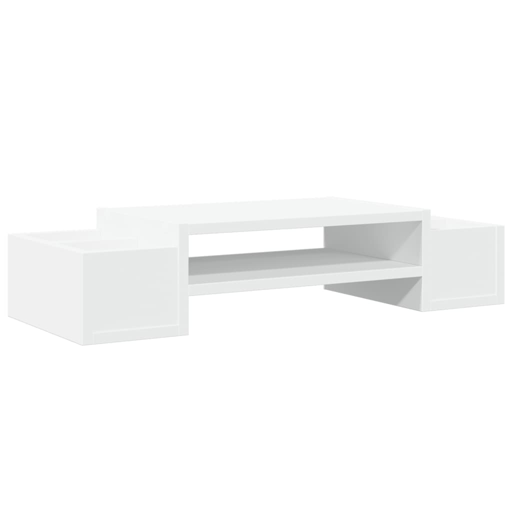 Vidaxxl support pour moniteur avec espace de rangement 70x27x15 cm bois fini blanc