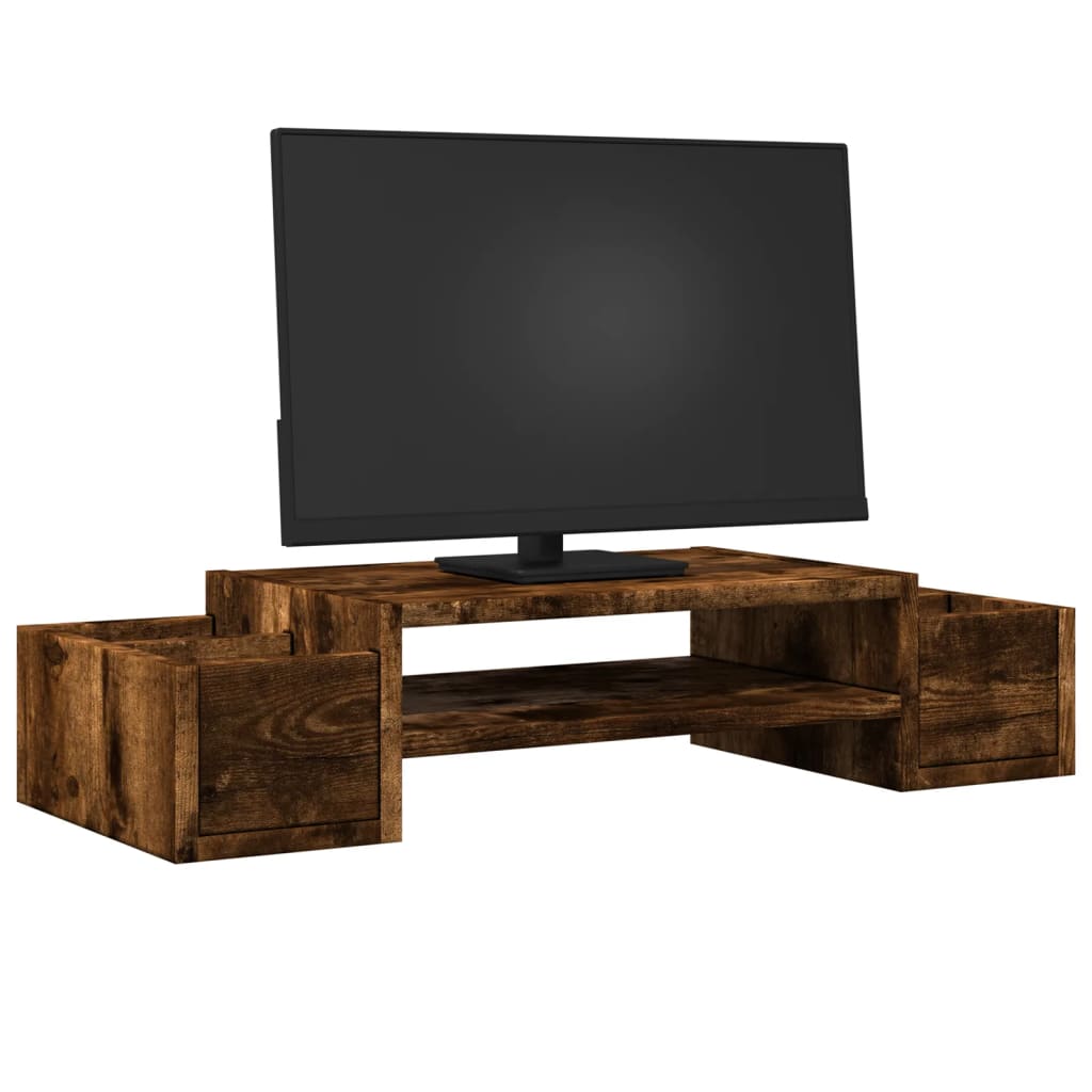 Vidaxx support pour moniteur espace de rangement 70x27x15 cm bois chêne fumé