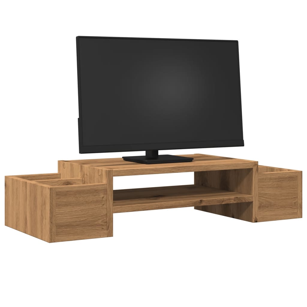 VidaXL support pour moniteur espace de rangement 70x27x15 cm bois chêne artisanal