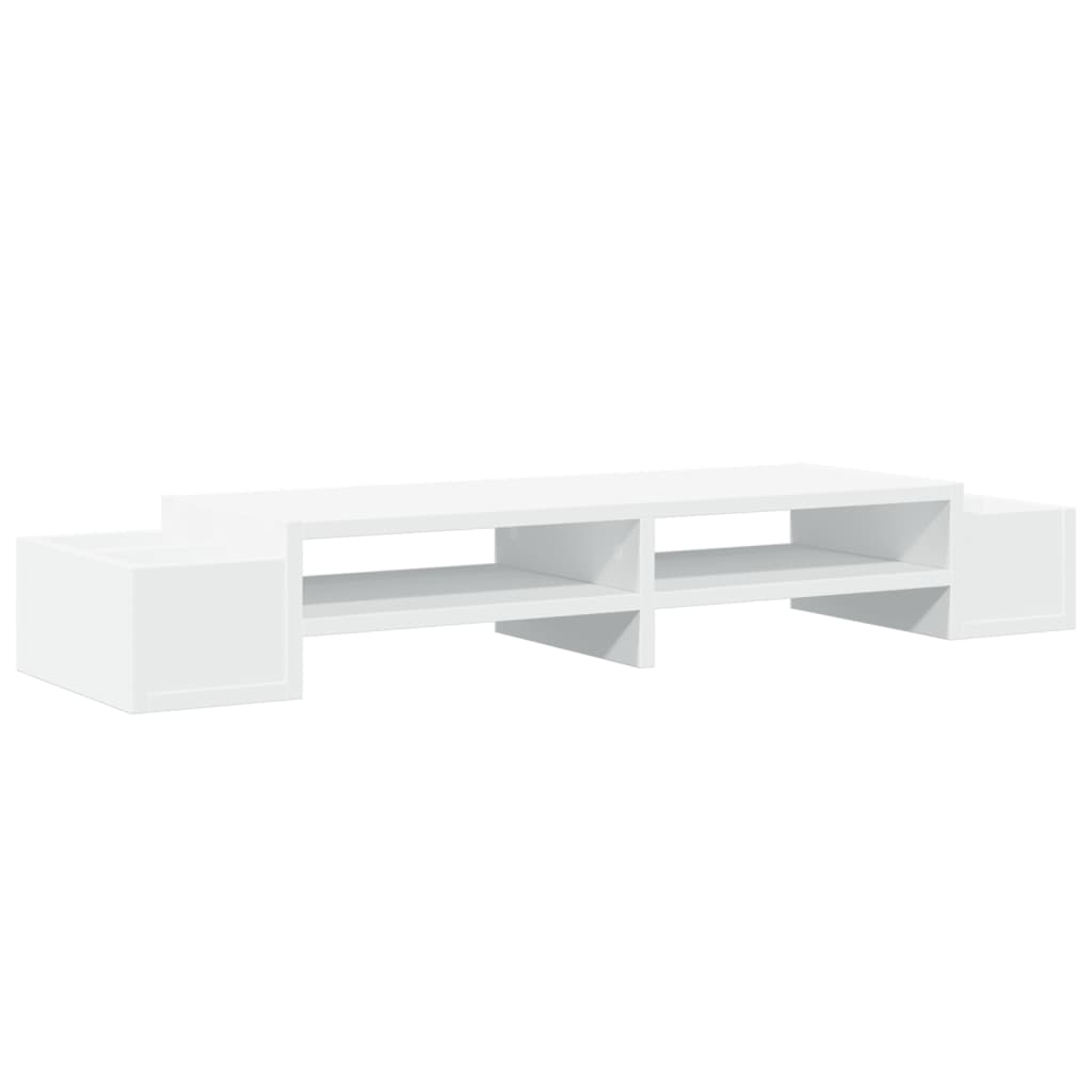 Vidaxxl support pour écran avec espace de rangement 100x27x15 cm bois d'ingénierie blanc