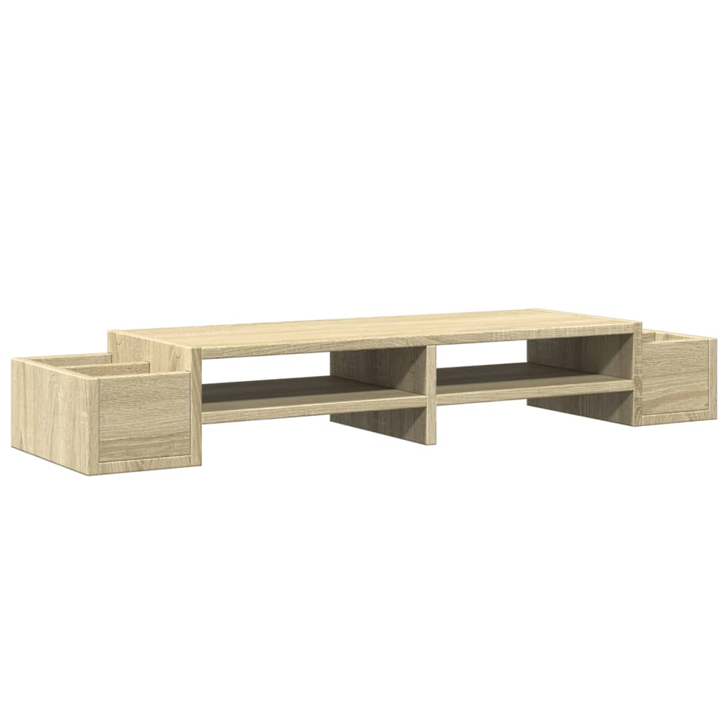 Vidaxxl support pour moniteur espace de rangement 100x27x15 cm bois chêne sonoma