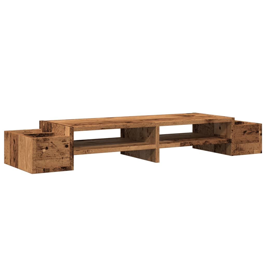 Vidaxxl support pour moniteur avec espace de rangement 100x27x15 cm bois, vieux bois