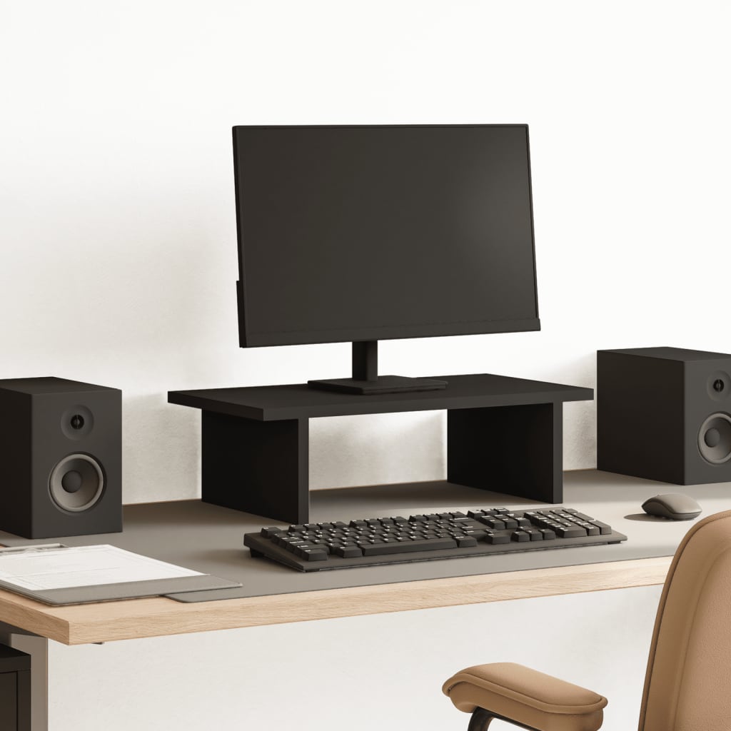 Vidaxxl support pour moniteur 50x27x15 cm bois traité noir