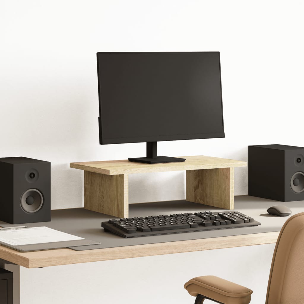 Vidaxxl support pour écran 50x27x15 cm en dérivé du bois couleur chêne sonoma