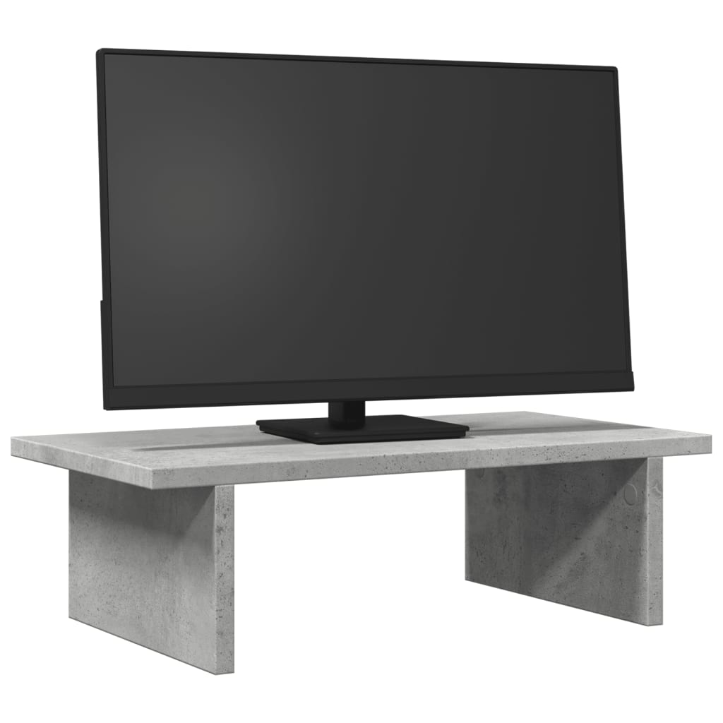 Vidaxxl support pour écran 50x27x15 cm bois d'ingénierie béton gris
