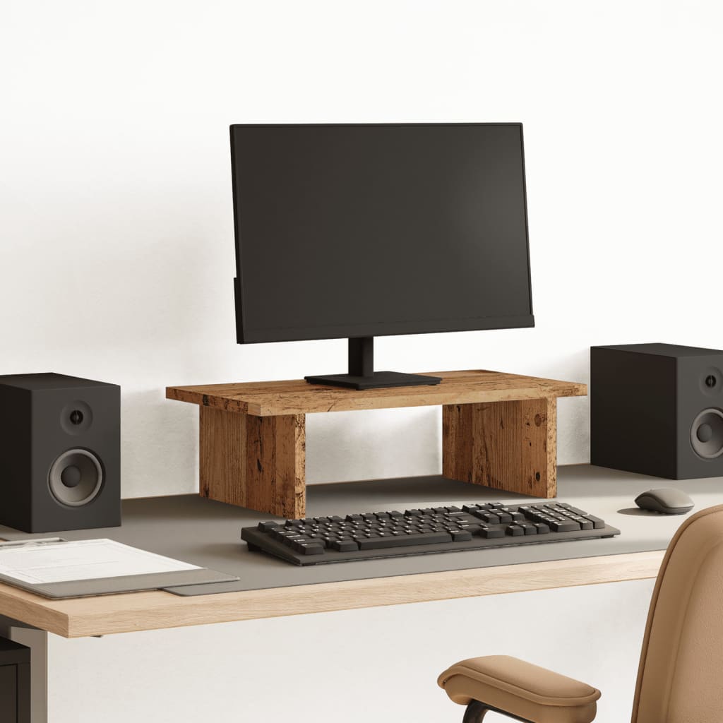 Vidaxxl support pour moniteur 50x27x15 cm bois traité, couleur bois ancien