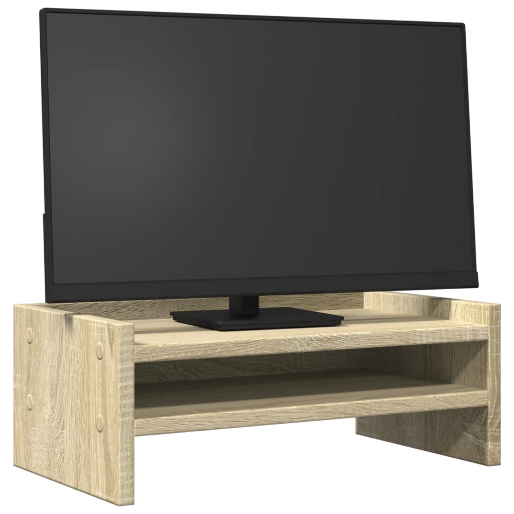 Vidaxxl support pour moniteur 42x24x16 cm bois fini couleur chêne sonoma