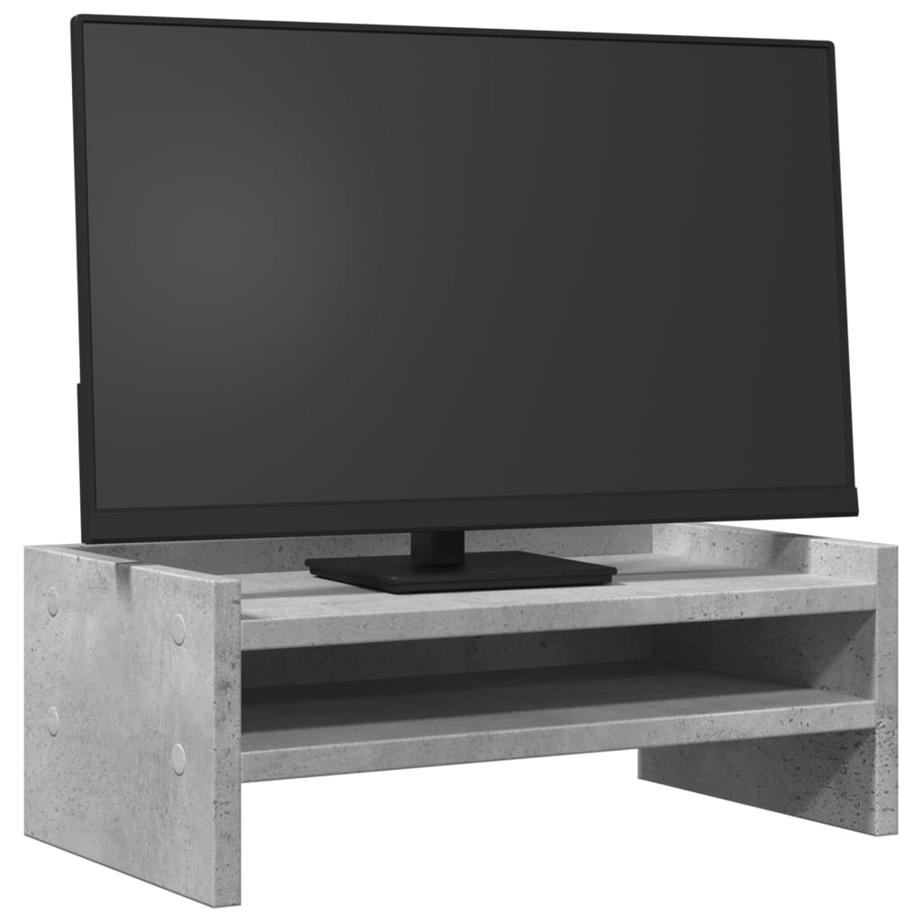 Vidaxxl support pour écran 42x24x16 cm dérivé du bois béton gris