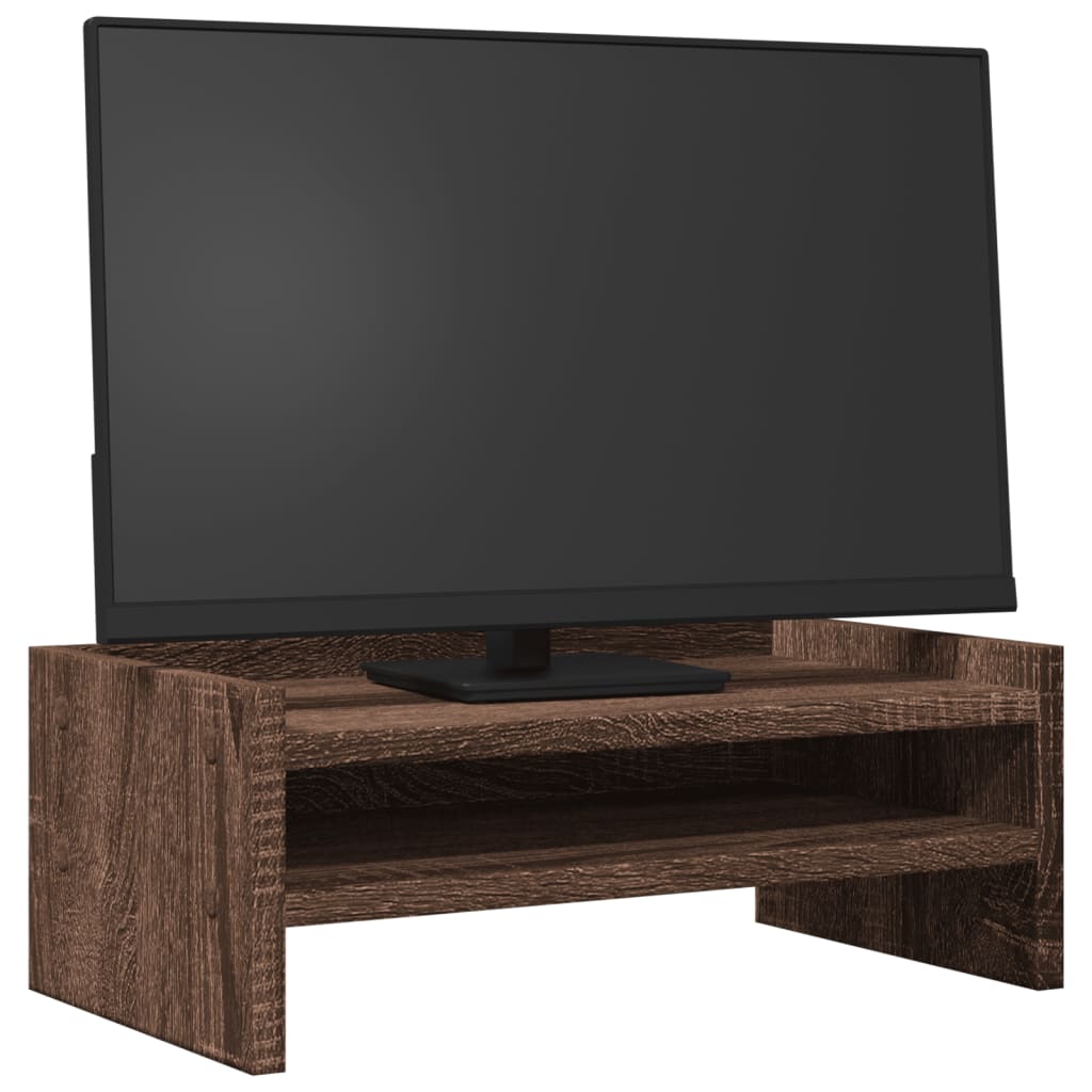 Vidaxxl support pour écran 42x24x16 cm bois d'ingénierie chêne brun