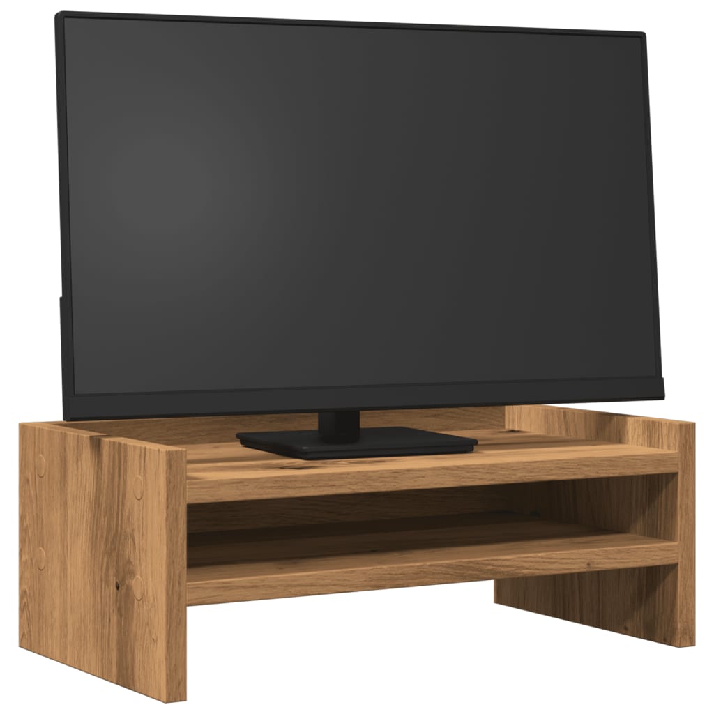 VidaXL support pour moniteur 42x24x16 cm bois travaillé, couleur chêne artisanal