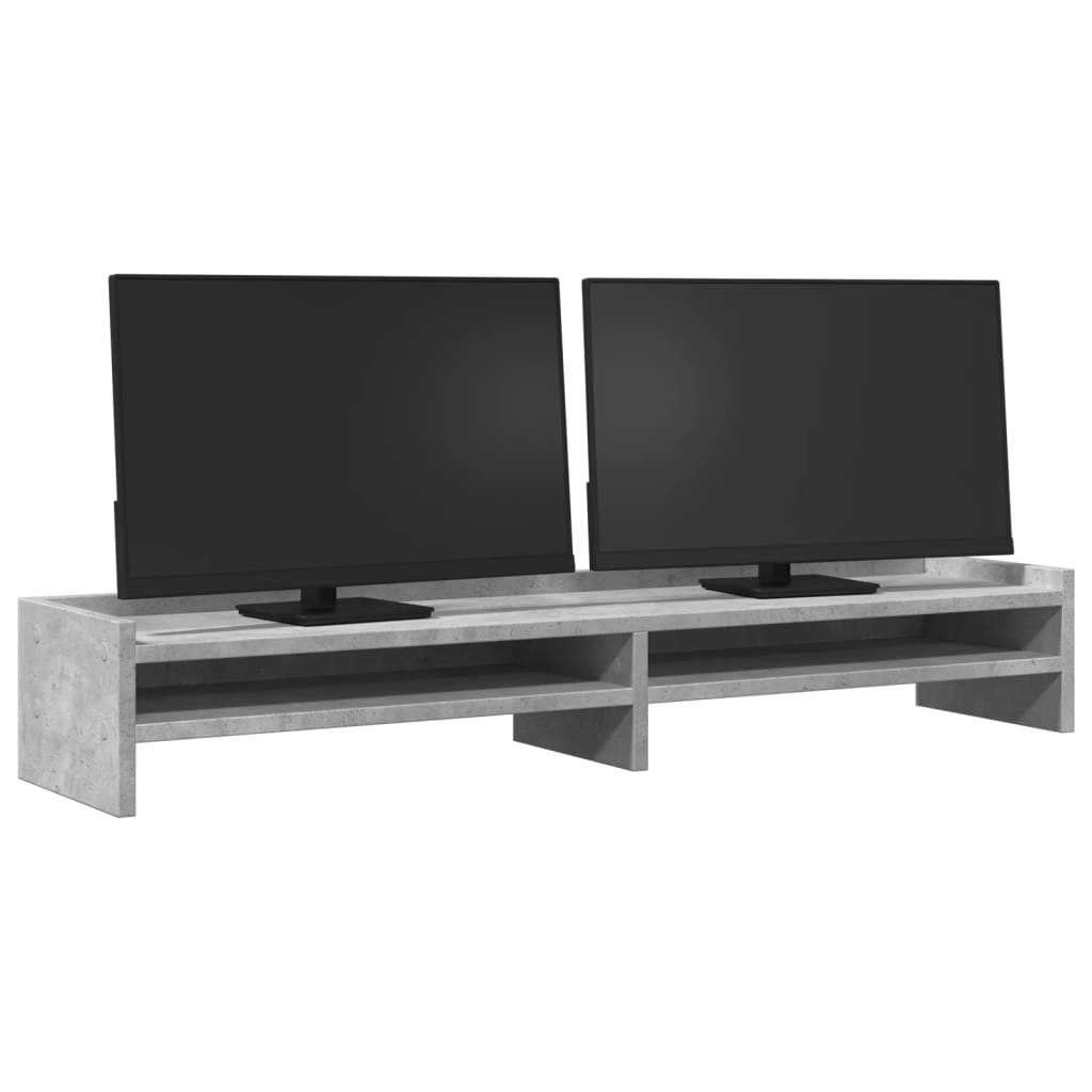 Vidaxxl support pour écran 100x24x16 cm bois d'ingénierie béton gris