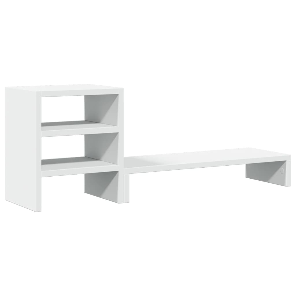 Vidaxxl support pour moniteur avec organiseur de bureau, bois fini, blanc