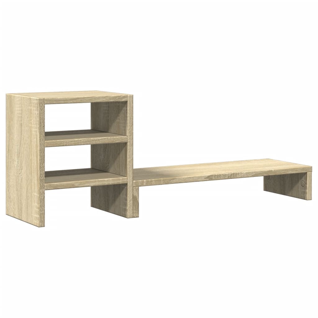 Support de moniteur Vidaxxl avec organisateur de bureau en bois de chêne Sonoma
