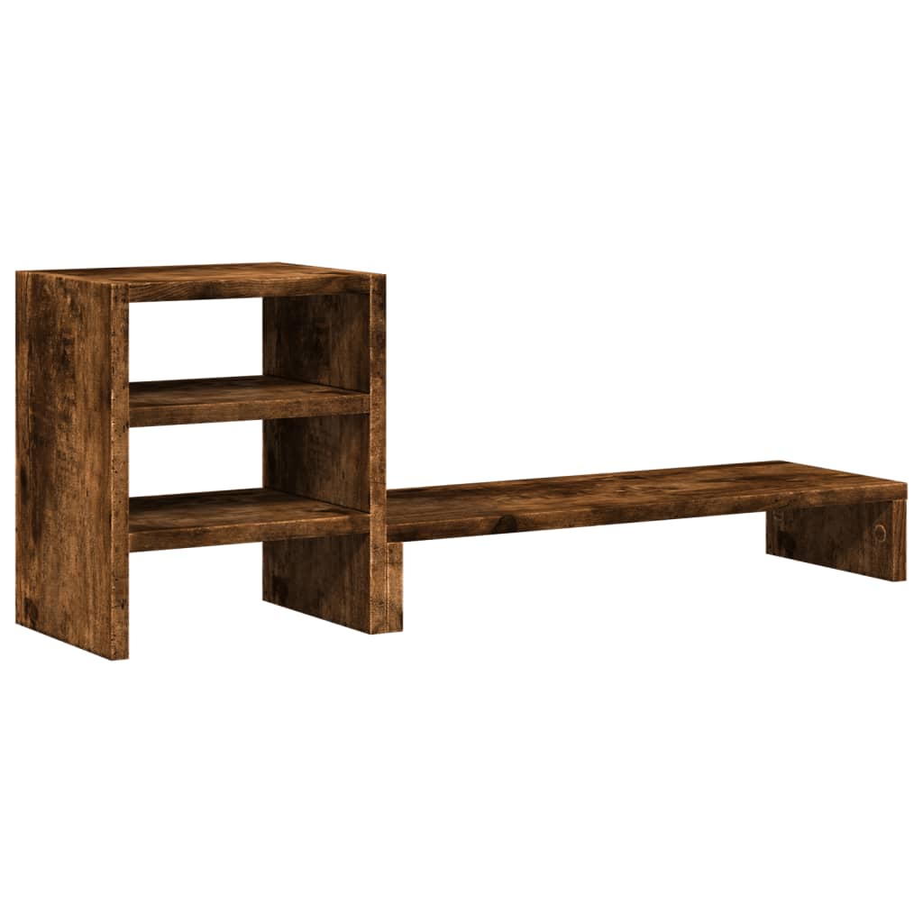 VidaXL Support pour moniteur avec organisateur de bureau bois chêne fumé