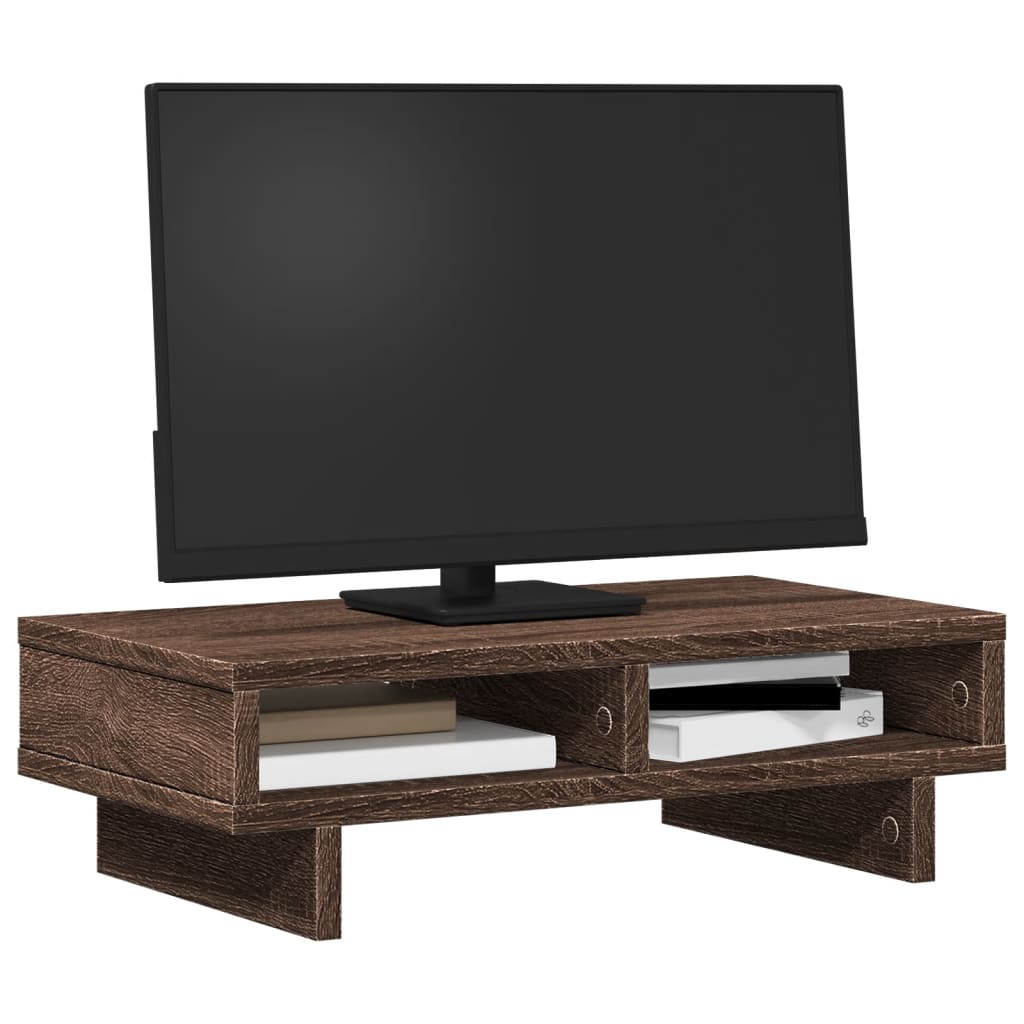 Vidaxxl support pour écran 50x27x15 cm bois d'ingénierie chêne brun