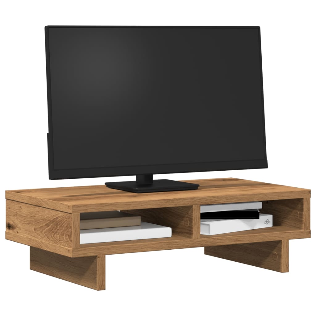 VidaXL support pour moniteur 50x27x15 cm bois travaillé, couleur chêne artisanal