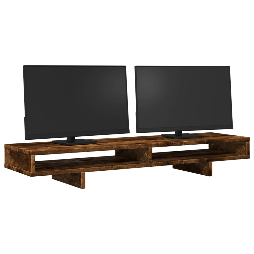 VidaXL support pour moniteur 100x27x15 cm bois traité, chêne fumé