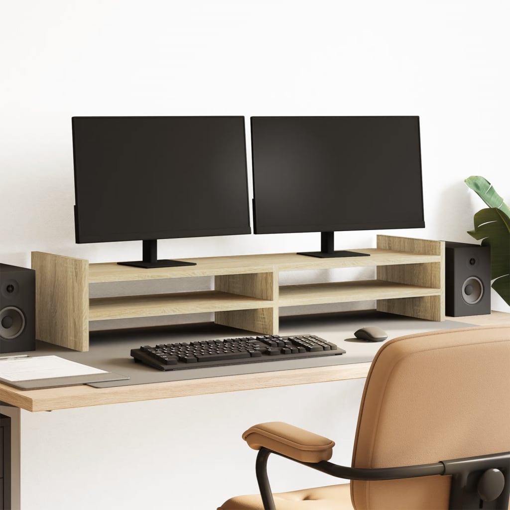 Vidaxxl support pour écran 100x27x20 cm en dérivé du bois couleur chêne sonoma