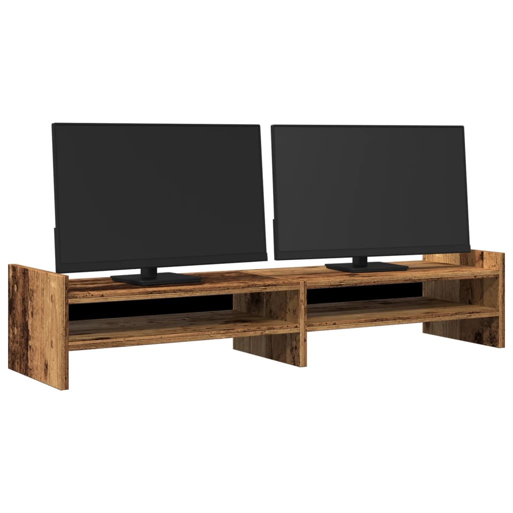 Vidaxxl support pour moniteur 100x27x20 cm bois traité, couleur bois ancien