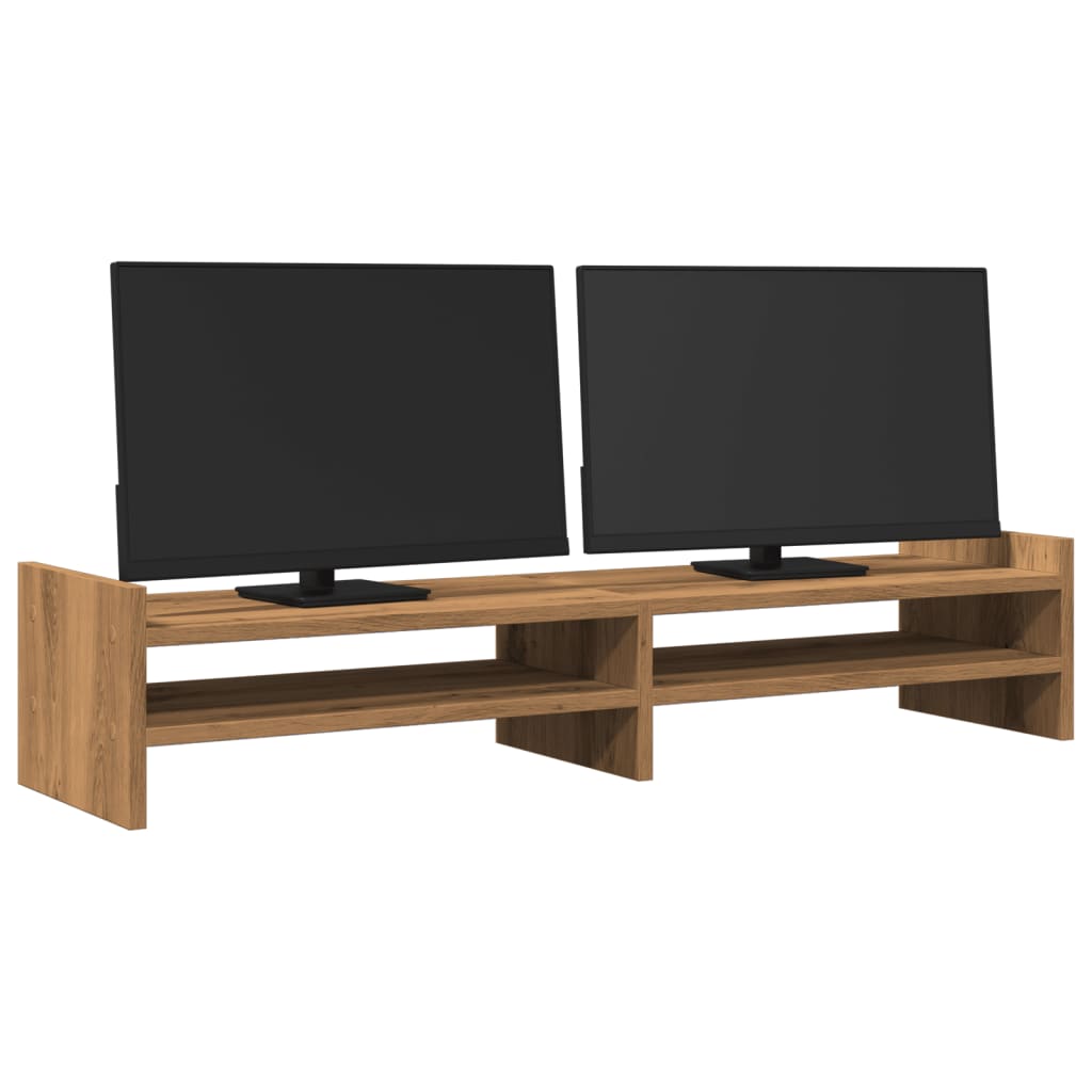 VidaXL support pour moniteur 100x27x20 cm bois travaillé, chêne artisanal