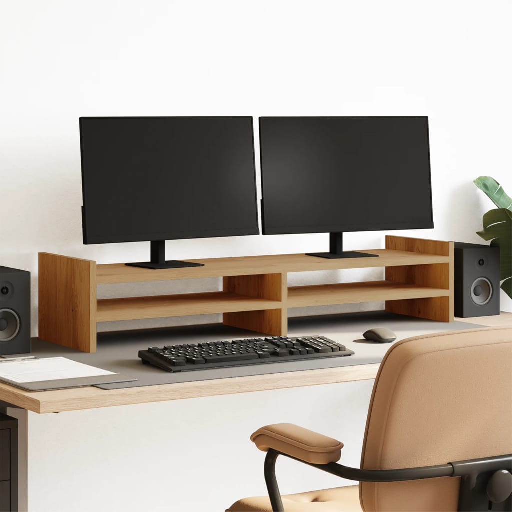 VidaXL support pour moniteur 100x27x20 cm bois travaillé, chêne artisanal