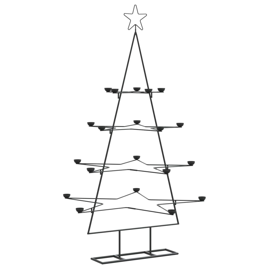 VidaXL décoration de Noël sapin de Noël 140 cm métal noir