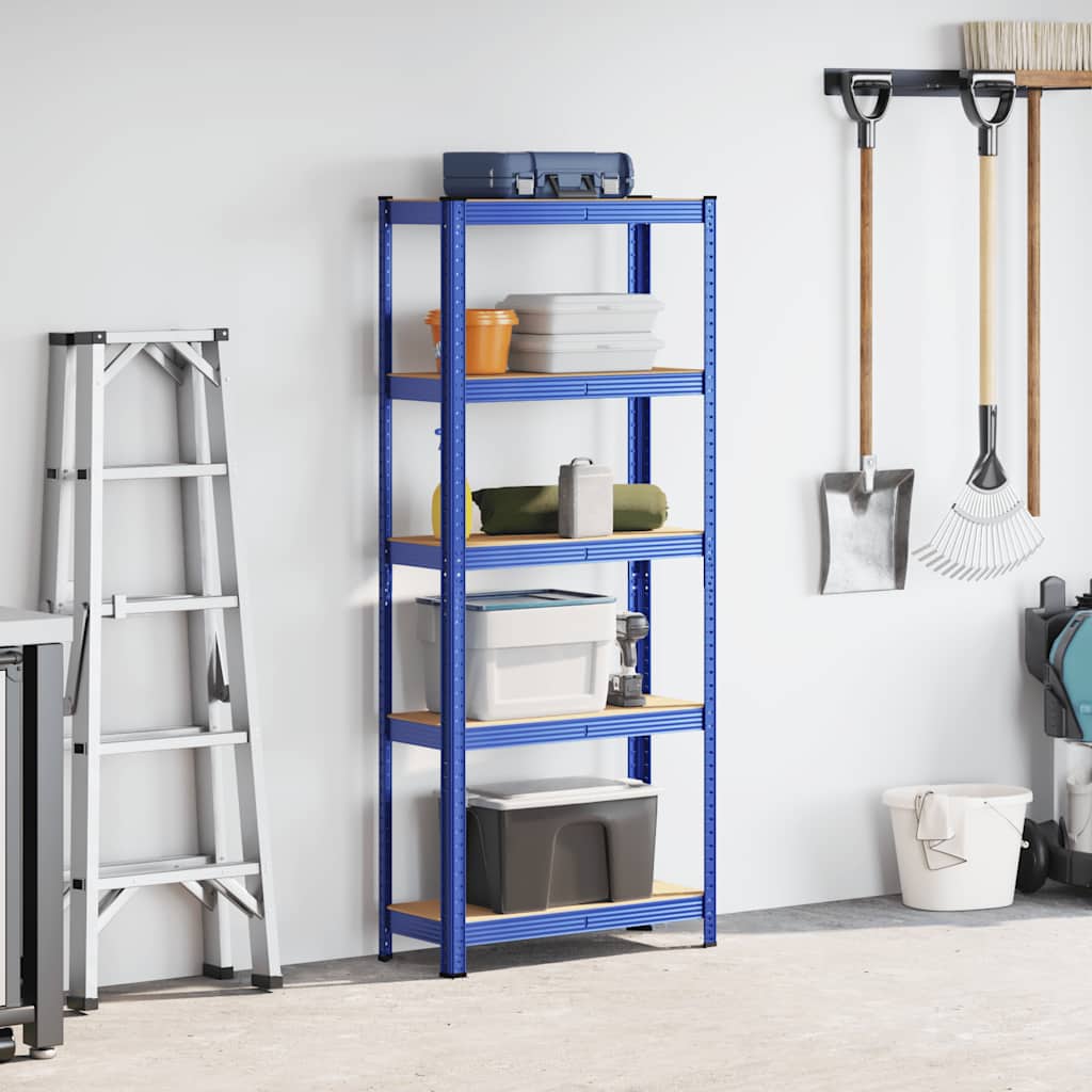 Vidaxl étagère de rangement 5 couches en acier traité bois bleu