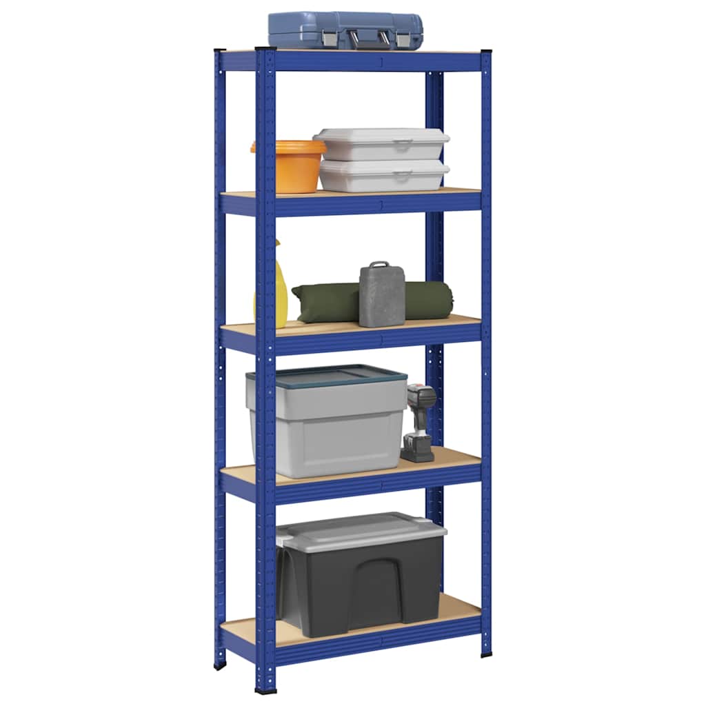 Vidaxl étagère de rangement 5 couches en acier traité bois bleu