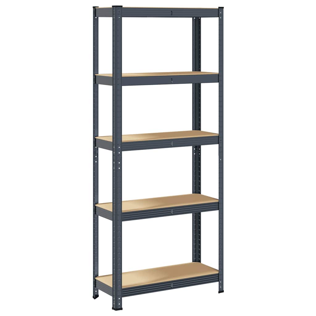 Vidaxl étagère de rangement acier 5 couches, bois traité, anthracite