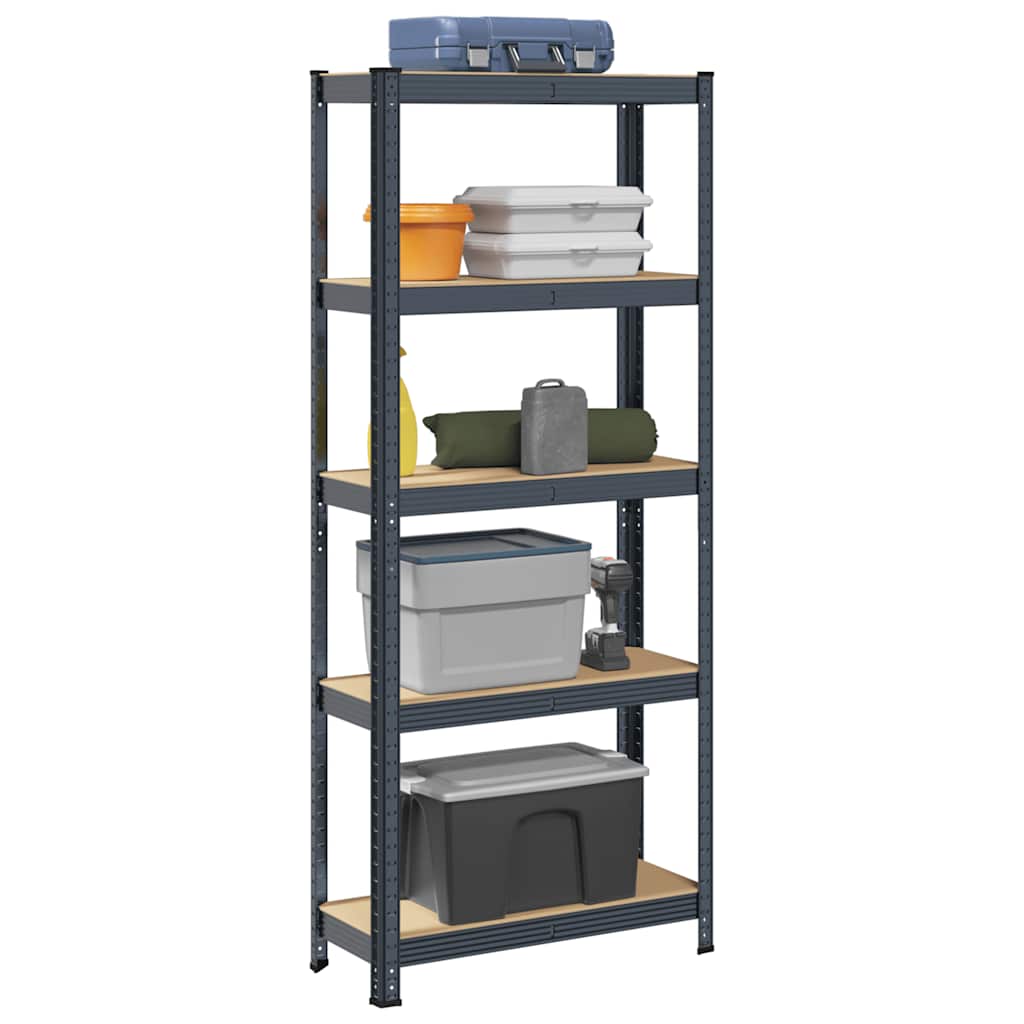 Vidaxl étagère de rangement acier 5 couches, bois traité, anthracite