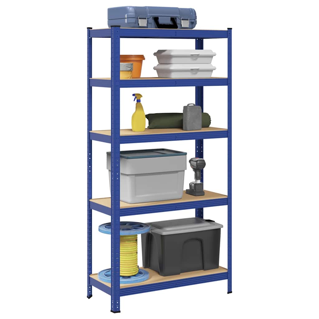 Vidaxl étagère de rangement 5 couches en acier traité bois bleu