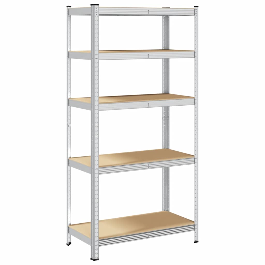 Vidaxl étagère de rangement 5 couches en acier et bois traité gris