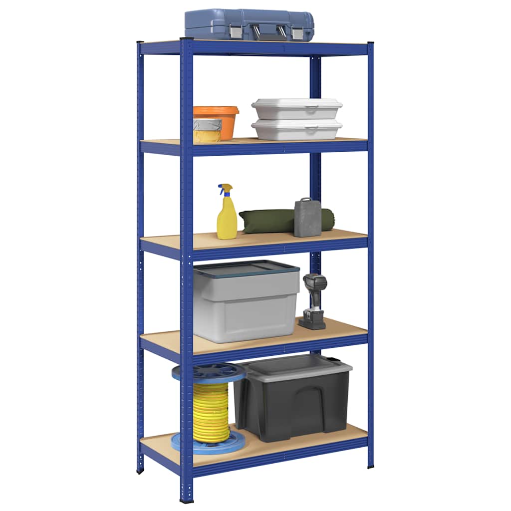 Vidaxl étagère de rangement 5 couches en acier traité bois bleu