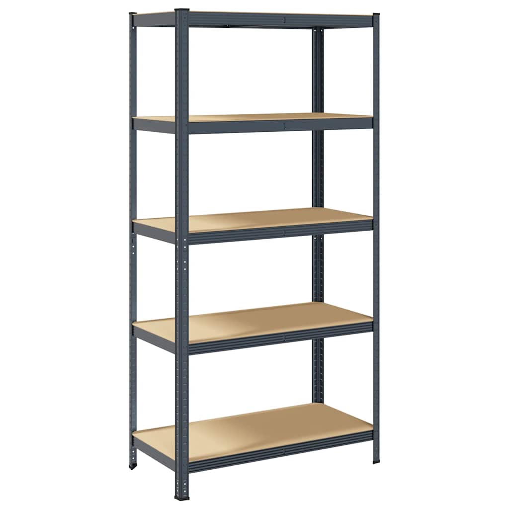 Vidaxl étagère de rangement acier 5 couches, bois traité, anthracite