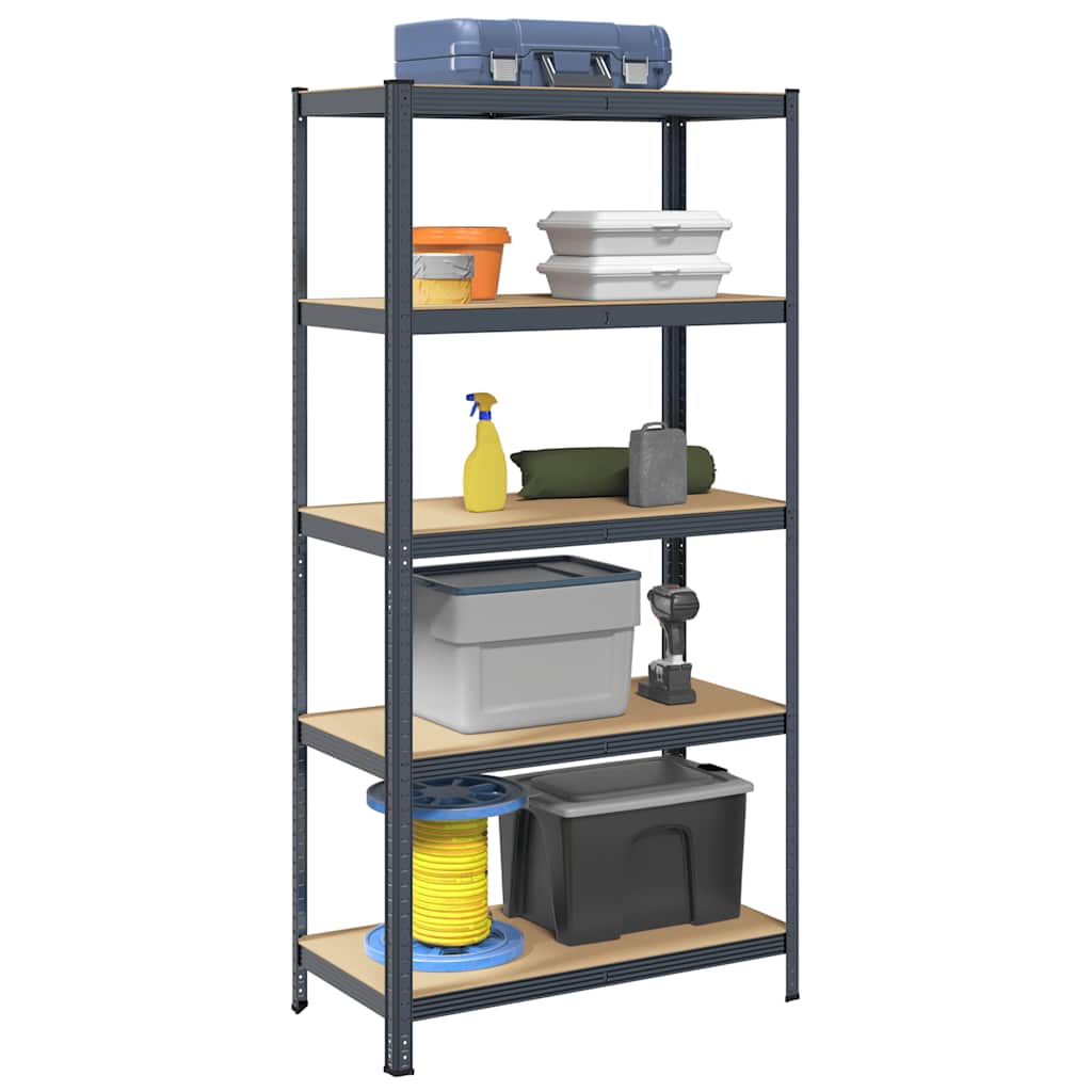 Vidaxl étagère de rangement acier 5 couches, bois traité, anthracite