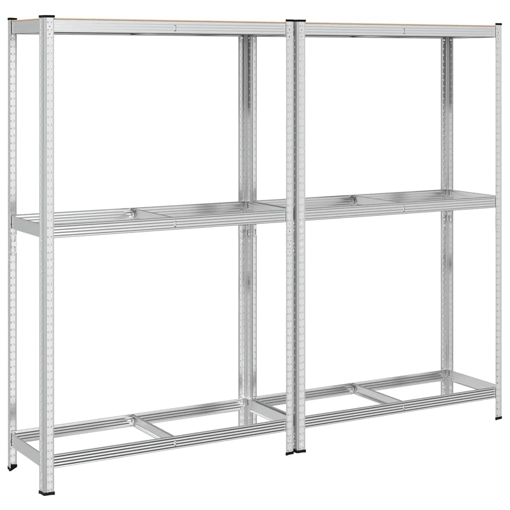 Vidaxx porte-pneus 2 couches 2 pcs 110x40x180cm acier bois traité argent