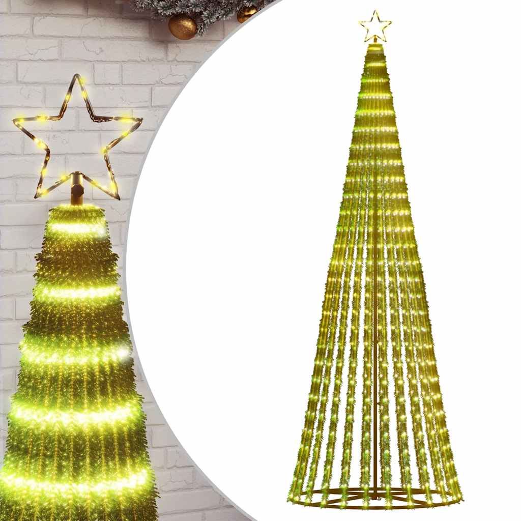 Vidaxxl Sapin de Noël LED 475 LED blanc chaud 247 cm