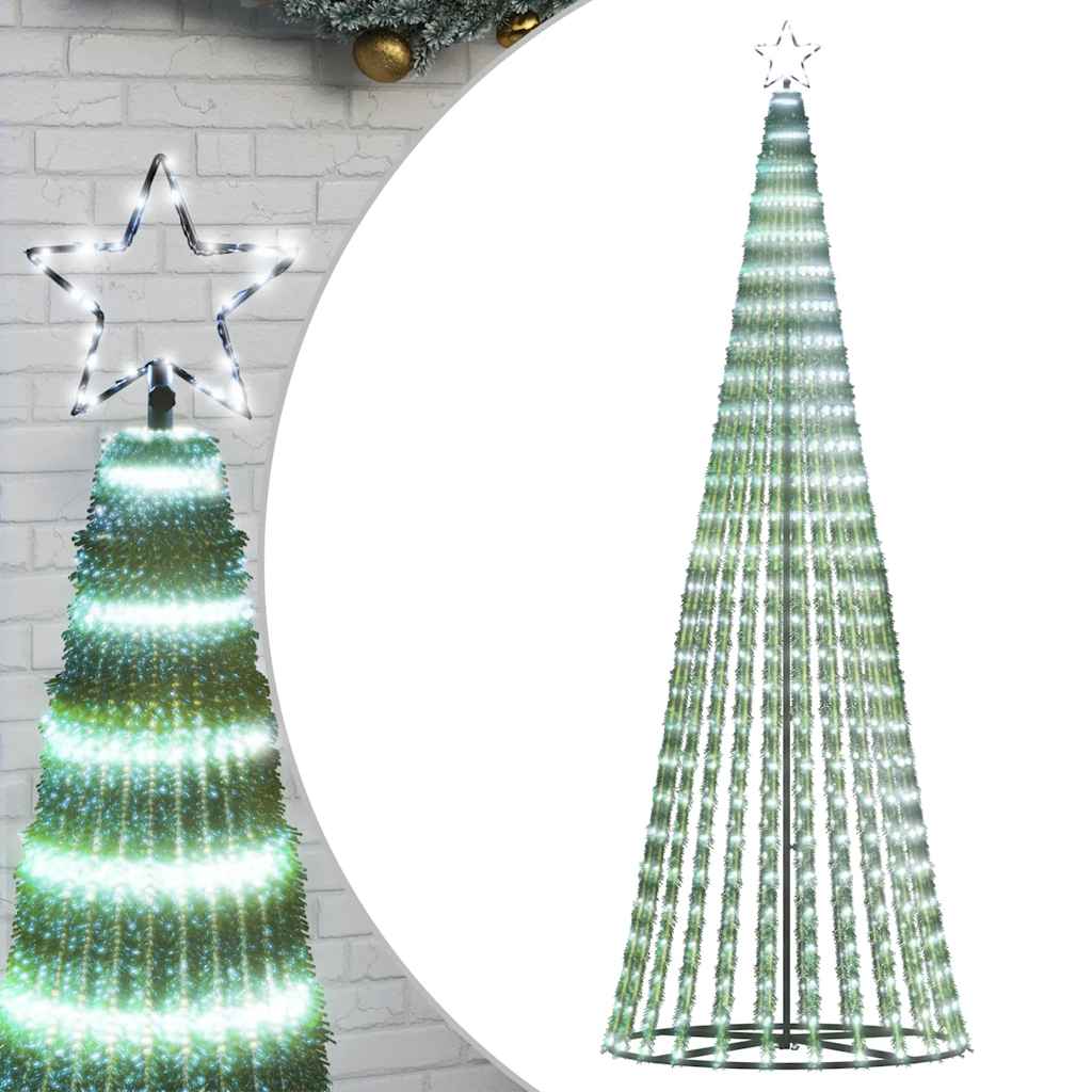 Vidaxxl Sapin de Noël LED 475 LED blanc froid 247 cm
