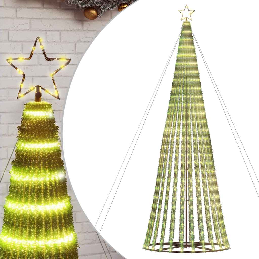 Vidaxxl Sapin de Noël LED 1028 LED blanc chaud 403 cm